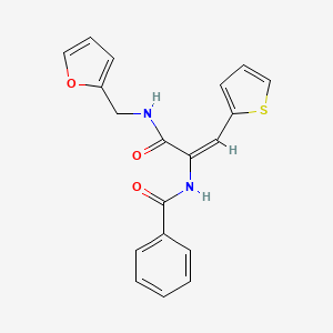 molecular formula C19H16N2O3S B3893833 N-[1-{[(2-furylmethyl)amino]carbonyl}-2-(2-thienyl)vinyl]benzamide 