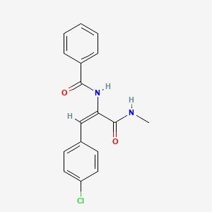 molecular formula C17H15ClN2O2 B3893841 N-{2-(4-chlorophenyl)-1-[(methylamino)carbonyl]vinyl}benzamide 