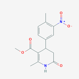 molecular formula C15H16N2O5 B389387 Methyl 2-methyl-4-(4-methyl-3-nitrophenyl)-6-oxo-1,4,5,6-tetrahydropyridine-3-carboxylate 