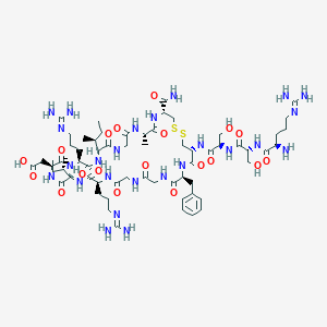 molecular formula C64H107N25O19S2 B038940 H-D-Arg-D-Ser-D-Ser-Cys(1)-Phe-Gly-Gly-Arg-Ile-Asp-Arg-Ile-Gly-Ala-Cys(1)-NH2 CAS No. 111863-73-1