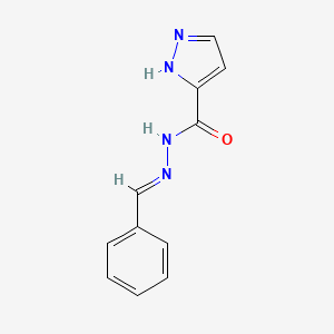 molecular formula C11H10N4O B3894102 N-[(E)-benzylideneamino]-1H-pyrazole-5-carboxamide 