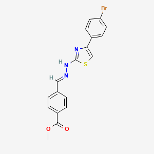 molecular formula C18H14BrN3O2S B3894221 methyl 4-{2-[4-(4-bromophenyl)-1,3-thiazol-2-yl]carbonohydrazonoyl}benzoate 