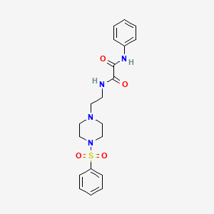 molecular formula C20H24N4O4S B3894242 N-{2-[4-(BENZENESULFONYL)PIPERAZIN-1-YL]ETHYL}-N'-PHENYLETHANEDIAMIDE 