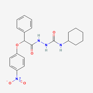 molecular formula C21H24N4O5 B3894250 N-cyclohexyl-2-[(4-nitrophenoxy)(phenyl)acetyl]hydrazinecarboxamide 