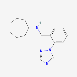 molecular formula C16H22N4 B3894319 N-[2-(1H-1,2,4-triazol-1-yl)benzyl]cycloheptanamine 