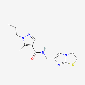 molecular formula C14H19N5OS B3894322 N-(2,3-dihydroimidazo[2,1-b][1,3]thiazol-6-ylmethyl)-5-methyl-1-propyl-1H-pyrazole-4-carboxamide 