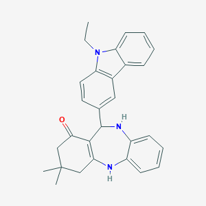 molecular formula C29H29N3O B389433 11-(9-ethyl-9H-carbazol-3-yl)-3,3-dimethyl-2,3,4,5,10,11-hexahydro-1H-dibenzo[b,e][1,4]diazepin-1-one 