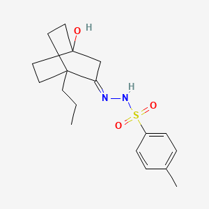 molecular formula C18H26N2O3S B3894385 N'-(4-hydroxy-1-propylbicyclo[2.2.2]oct-2-ylidene)-4-methylbenzenesulfonohydrazide 
