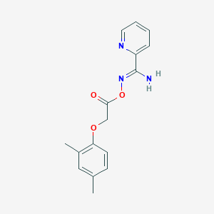 molecular formula C16H17N3O3 B3894435 N'-{[2-(2,4-dimethylphenoxy)acetyl]oxy}-2-pyridinecarboximidamide 
