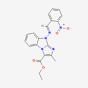molecular formula C20H17N5O4 B3894480 ethyl 2-methyl-9-[(2-nitrobenzylidene)amino]-9H-imidazo[1,2-a]benzimidazole-3-carboxylate 