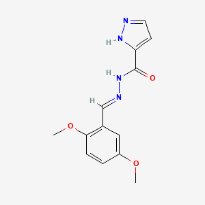 molecular formula C13H14N4O3 B3894495 N'-[(E)-(2,5-dimethoxyphenyl)methylidene]-1H-pyrazole-3-carbohydrazide 