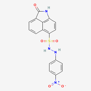 molecular formula C17H12N4O5S B3894525 N'-(4-nitrophenyl)-2-oxo-1,2-dihydrobenzo[cd]indole-6-sulfonohydrazide 