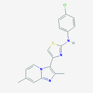 molecular formula C18H15ClN4S B389453 N-(4-chlorophenyl)-4-(2,7-dimethylimidazo[1,2-a]pyridin-3-yl)-1,3-thiazol-2-amine 
