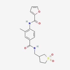 molecular formula C18H20N2O5S B3894555 N-[4-({[(1,1-dioxidotetrahydro-3-thienyl)methyl]amino}carbonyl)-2-methylphenyl]-2-furamide 