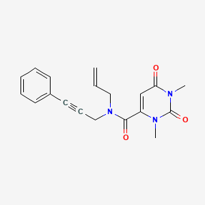 molecular formula C19H19N3O3 B3894572 N-allyl-1,3-dimethyl-2,6-dioxo-N-(3-phenylprop-2-yn-1-yl)-1,2,3,6-tetrahydropyrimidine-4-carboxamide 