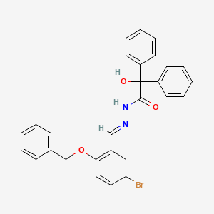 molecular formula C28H23BrN2O3 B3894660 N'-{(E)-[2-(benzyloxy)-5-bromophenyl]methylidene}-2-hydroxy-2,2-diphenylacetohydrazide 