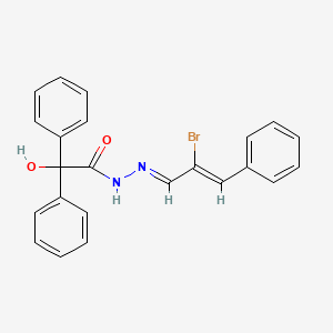 molecular formula C23H19BrN2O2 B3894681 N'-(2-bromo-3-phenyl-2-propen-1-ylidene)-2-hydroxy-2,2-diphenylacetohydrazide 
