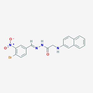 molecular formula C19H15BrN4O3 B3894710 N-[(E)-(4-bromo-3-nitrophenyl)methylideneamino]-2-(naphthalen-2-ylamino)acetamide 