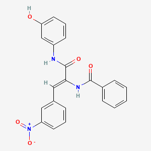 molecular formula C22H17N3O5 B3894718 N-[(Z)-3-(3-hydroxyanilino)-1-(3-nitrophenyl)-3-oxoprop-1-en-2-yl]benzamide 