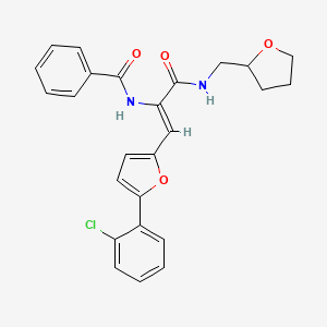 molecular formula C25H23ClN2O4 B3894775 N-((Z)-2-[5-(2-CHLOROPHENYL)-2-FURYL]-1-{[(TETRAHYDRO-2-FURANYLMETHYL)AMINO]CARBONYL}ETHENYL)BENZAMIDE 