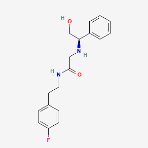 molecular formula C18H21FN2O2 B3894791 N-[2-(4-fluorophenyl)ethyl]-2-{[(1R)-2-hydroxy-1-phenylethyl]amino}acetamide 