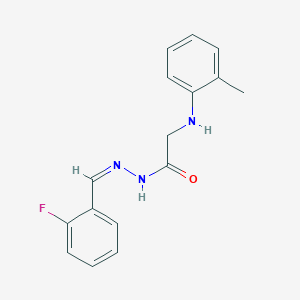 molecular formula C16H16FN3O B3894843 N'-[(Z)-(2-Fluorophenyl)methylidene]-2-[(2-methylphenyl)amino]acetohydrazide 