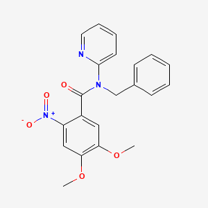 molecular formula C21H19N3O5 B3894879 N-benzyl-4,5-dimethoxy-2-nitro-N-2-pyridinylbenzamide 