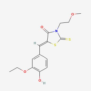 B3894935 5-(3-ethoxy-4-hydroxybenzylidene)-3-(2-methoxyethyl)-2-thioxo-1,3-thiazolidin-4-one CAS No. 5864-73-3