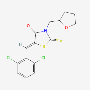 B3894967 5-(2,6-dichlorobenzylidene)-3-(tetrahydro-2-furanylmethyl)-2-thioxo-1,3-thiazolidin-4-one CAS No. 5865-19-0