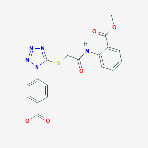 molecular formula C19H17N5O5S B389504 METHYL 4-{5-[({[2-(METHOXYCARBONYL)PHENYL]CARBAMOYL}METHYL)SULFANYL]-1H-1,2,3,4-TETRAZOL-1-YL}BENZOATE 