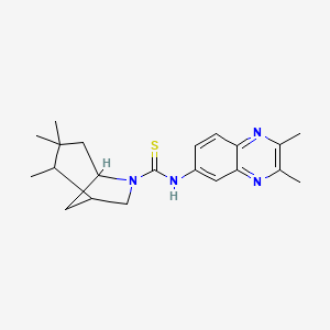molecular formula C21H28N4S B3895043 N-(2,3-dimethyl-6-quinoxalinyl)-2,3,3-trimethyl-6-azabicyclo[3.2.1]octane-6-carbothioamide 