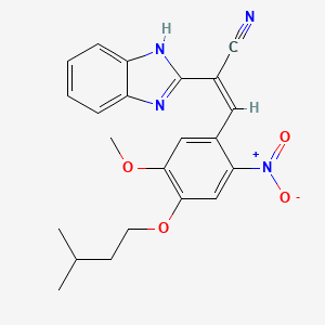 molecular formula C22H22N4O4 B3895096 2-(1H-benzimidazol-2-yl)-3-[5-methoxy-4-(3-methylbutoxy)-2-nitrophenyl]acrylonitrile 