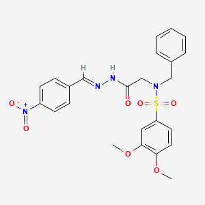 molecular formula C24H24N4O7S B3895125 N-benzyl-3,4-dimethoxy-N-{2-[(2E)-2-(4-nitrobenzylidene)hydrazinyl]-2-oxoethyl}benzenesulfonamide (non-preferred name) 