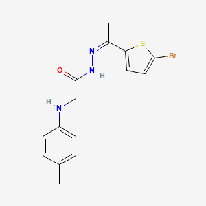 molecular formula C15H16BrN3OS B3895128 N'-[1-(5-bromo-2-thienyl)ethylidene]-2-[(4-methylphenyl)amino]acetohydrazide 
