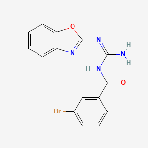 molecular formula C15H11BrN4O2 B3895134 N-[amino(1,3-benzoxazol-2-ylamino)methylene]-3-bromobenzamide 