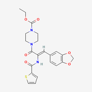 molecular formula C22H23N3O6S B3895204 ethyl 4-[(Z)-3-(1,3-benzodioxol-5-yl)-2-(thiophene-2-carbonylamino)prop-2-enoyl]piperazine-1-carboxylate 
