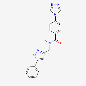 molecular formula C20H17N5O2 B3895212 N-methyl-N-[(5-phenylisoxazol-3-yl)methyl]-4-(4H-1,2,4-triazol-4-yl)benzamide 