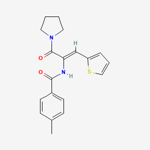 molecular formula C19H20N2O2S B3895293 4-methyl-N-[1-(1-pyrrolidinylcarbonyl)-2-(2-thienyl)vinyl]benzamide 