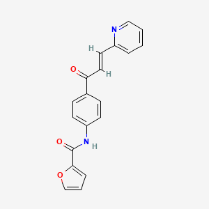 molecular formula C19H14N2O3 B3895341 N-{4-[(2E)-3-(pyridin-2-yl)prop-2-enoyl]phenyl}furan-2-carboxamide 