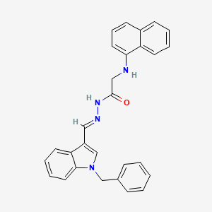 molecular formula C28H24N4O B3895359 N'-[(1-benzyl-1H-indol-3-yl)methylene]-2-(1-naphthylamino)acetohydrazide 