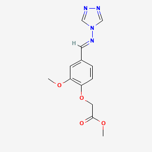 molecular formula C13H14N4O4 B3895438 methyl {2-methoxy-4-[(E)-(4H-1,2,4-triazol-4-ylimino)methyl]phenoxy}acetate 