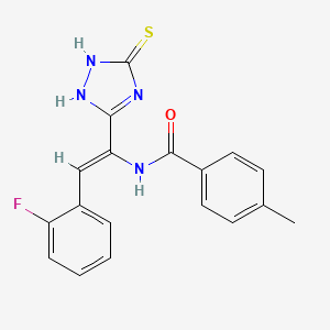molecular formula C18H15FN4OS B3895447 N-[2-(2-fluorophenyl)-1-(5-thioxo-4,5-dihydro-1H-1,2,4-triazol-3-yl)vinyl]-4-methylbenzamide 
