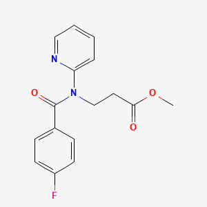 molecular formula C16H15FN2O3 B3895486 methyl N-(4-fluorobenzoyl)-N-2-pyridinyl-beta-alaninate 