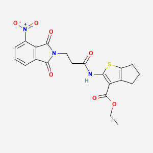 molecular formula C21H19N3O7S B3895509 ETHYL 2-[3-(4-NITRO-1,3-DIOXO-2,3-DIHYDRO-1H-ISOINDOL-2-YL)PROPANAMIDO]-4H,5H,6H-CYCLOPENTA[B]THIOPHENE-3-CARBOXYLATE CAS No. 5870-94-0