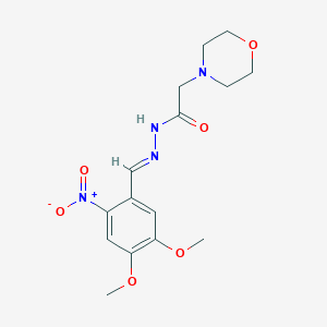 molecular formula C15H20N4O6 B3895593 N-[(E)-(4,5-dimethoxy-2-nitrophenyl)methylideneamino]-2-morpholin-4-ylacetamide 