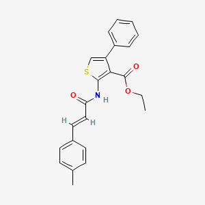 molecular formula C23H21NO3S B3895597 ethyl 2-{[(2E)-3-(4-methylphenyl)prop-2-enoyl]amino}-4-phenylthiophene-3-carboxylate 