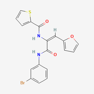 molecular formula C18H13BrN2O3S B3895691 N-[1-{[(3-bromophenyl)amino]carbonyl}-2-(2-furyl)vinyl]-2-thiophenecarboxamide 