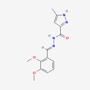 molecular formula C14H16N4O3 B3895722 N'-[(E)-(2,3-dimethoxyphenyl)methylidene]-3-methyl-1H-pyrazole-5-carbohydrazide 