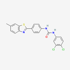 molecular formula C21H15Cl2N3OS B3895788 N-(3,4-dichlorophenyl)-N'-[4-(6-methyl-1,3-benzothiazol-2-yl)phenyl]urea 