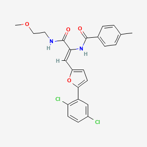molecular formula C24H22Cl2N2O4 B3895801 N-{(1Z)-1-[5-(2,5-dichlorophenyl)furan-2-yl]-3-[(2-methoxyethyl)amino]-3-oxoprop-1-en-2-yl}-4-methylbenzamide 